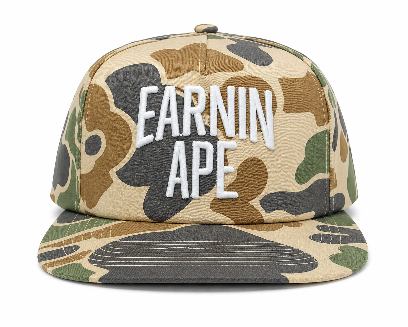 EARNIN Ape SnapBack Camo Hat