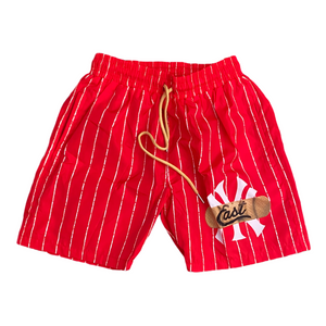 EAST NEW YORK PIN STRIPE SHORTS (RED)